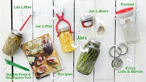 Canning supplies for food preservation